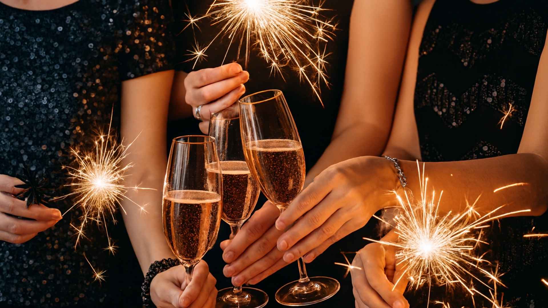 Fuegos artificiales sobre skyline