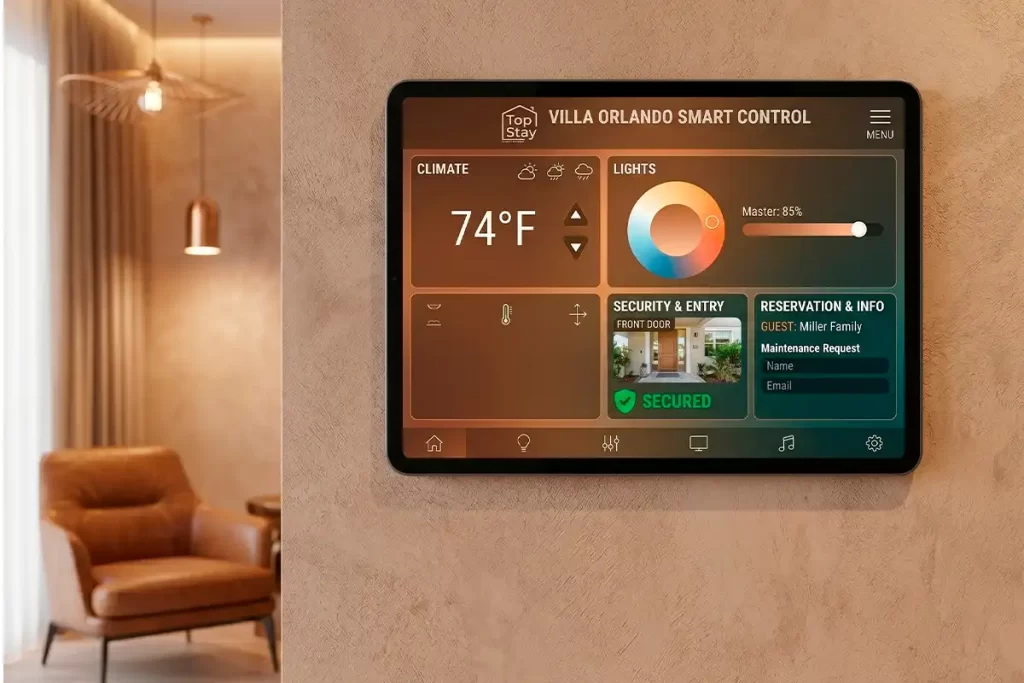 Smart Control Panel Villa Topstay Orlando